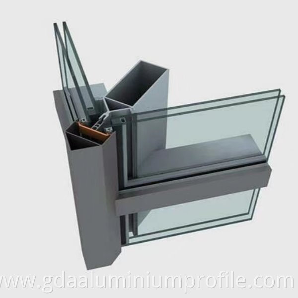 Aluminium Glass Curtain Walls Structure Parts